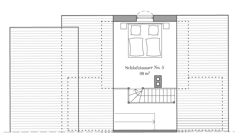 Grundriss Dachgeschoss, Ferienhaus Atelier