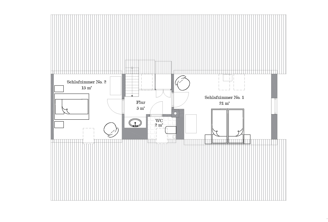 Grundriss Dachgeschoss, Ferienhaus Scheune
