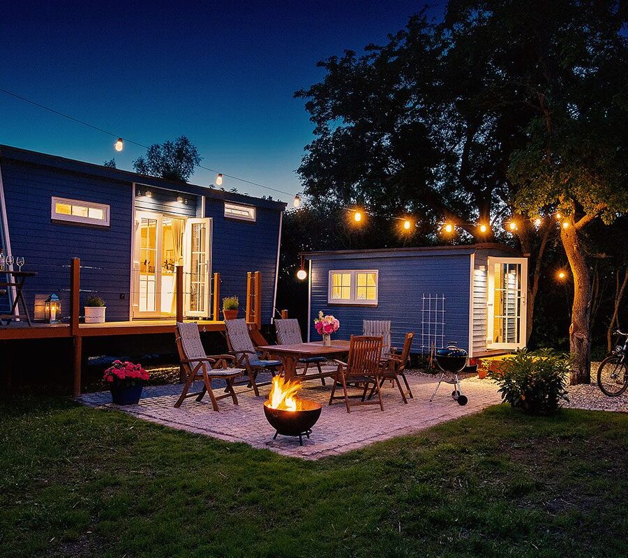Ferienhaus Tinyhouse — Klein wohnen, weit fühlen — Zeit und Ruhe mitten in der Natur des Obsthains.